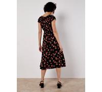 Apricot Midikleid aus Viskose mit Karree-Ausschnitt in Black, Größe M