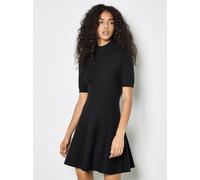 Apricot Minikleid aus Viskose-Mix mit Stehkragen in Black, Größe L