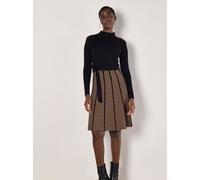 Minikleid APRICOT "Fit and flare Kleid", Damen, Gr. L (40), N-Gr, schwarz, Strick, Obermaterial: 52% Viskose CV. 30% Polyester PES. 18% Nylon NY., gemustert, normal, Kleider Minikleid, mit Taillenbind
