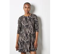 Apricot Zebra-Strick-Mini-Kleid S