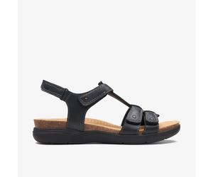 April Cove Schwarze Leder-Sandalen EU 40,5 / UK 7