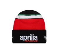 Aprilia Racing Superbikes Motorräder Offizielle Kollektion 2026 Stripe Flag Cuff Knit Beanie Mütze Schwarz Rot Weiß