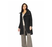 Apu Kuntur - Alpaka Mantel ASI - Damen Wollmantel aus Alpaka & Wolle - XL / Schwarz-Grau