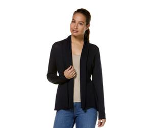 Apu Kuntur - Alpaka Strickjacke PENELOPE - Damen Schalkragenjacke aus Baby Alpaka - L / Schwarz