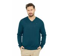 Apu Kuntur - Edler Herren-Pullover aus 100% Baby Alpaka - V-Kragen - 2XL / Ocean