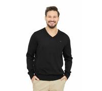 Apu Kuntur - Edler Herren-Pullover aus 100% Baby Alpaka - V-Kragen - S / Schwarz