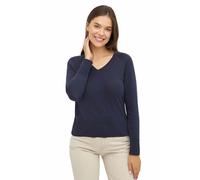 Apu Kuntur - Pullover AURELIA - V-Ausschnitt aus Bio-Baumwolle & Baby Alpaka - M / Dark-Navy