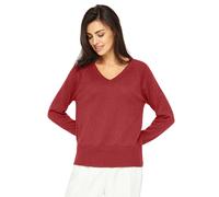 Apu Kuntur - Pullover AURELIA - V-Ausschnitt aus Bio-Baumwolle & Baby Alpaka - S / Sienna-Rot