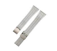 APVMFMKLTG 18mm 20mm 22mm Schlank Edelstahl Uhrenarmband Schnellverschluss Armband Retro Metall Ersetzen Armband Armband Uhr Zubehör(Silver,18mm)