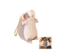 AQCQDQ 15CM Ratten Plüschtier Niedlich Maus Kuscheltier Schlüsselanhänger Mini Stofftier Anhänger für Tasche Rucksack Lustiges Geschenk für Kinder Mädchen Jungen (Beige)