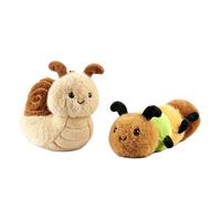 AQCQDQ Niedlicher Schnecke und Raupe Plüsch Anhänger, Cartoon Insekten Stofftier Schlüsselanhänger, Weiche Plüsch Taschenanhänger Dekoration, Kreatives Geschenk für Kinder (Schnecke + Raupe)