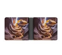 AQRJLPM Antelope Canyon Geldbörse mit Geldklammer Leder Bifold Wallet Slim Kreditkartenetui Geschenk für Männer