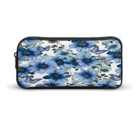 AQRJLPM Blooming Blue Daisy Federmäppchen mit großem Fassungsvermögen, einfache Markertasche, tragbar, ästhetischer Reißverschluss, Federmäppchen