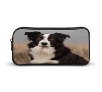 AQRJLPM Border Collie Federmäppchen, großes Fassungsvermögen, einfache Markertasche, tragbar, ästhetischer Reißverschluss, Federmäppchen