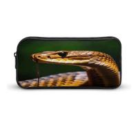 AQRJLPM Cobra Federmäppchen mit Schlangenmotiv, großes Fassungsvermögen, einfache Markertasche, tragbar, ästhetischer Reißverschluss, Federmäppchen