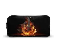 AQRJLPM Federmäppchen für Feuergitarre, großes Fassungsvermögen, einfache Markertasche, tragbar, ästhetischer Reißverschluss, Federmäppchen