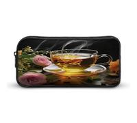 AQRJLPM Federmäppchen für Tasse Tee, großes Fassungsvermögen, einfache Markertasche, tragbar, ästhetischer Reißverschluss, Federmäppchen