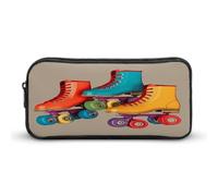 AQRJLPM Federmäppchen im Retro-Stil, bunt, mit großem Fassungsvermögen, einfache Marker-Tasche, tragbar, ästhetischer Reißverschluss, Federmäppchen