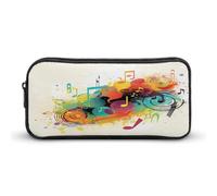 AQRJLPM Federmäppchen mit abstraktem Musik-Thema, großes Fassungsvermögen, einfache Markertasche, tragbar, ästhetischer Reißverschluss, Federmäppchen