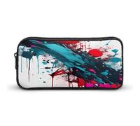 AQRJLPM Federmäppchen mit abstrakten Farbspritzern, großes Fassungsvermögen, einfache Markertasche, tragbar, ästhetischer Reißverschluss, Federmäppchen