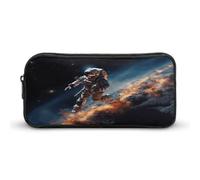 AQRJLPM Federmäppchen mit Astronautenmotiv im Weltraum, großes Fassungsvermögen, einfache Markertasche, tragbar, ästhetisches Federmäppchen mit Reißverschluss