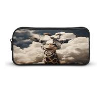 AQRJLPM Federmäppchen mit Giraffe in den Wolken, großes Fassungsvermögen, einfache Markertasche, tragbar, ästhetischer Reißverschluss, Federmäppchen