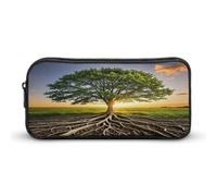 AQRJLPM Federmäppchen mit inspirierendem Baum, großes Fassungsvermögen, einfache Markertasche, tragbar, ästhetisches Federmäppchen mit Reißverschluss