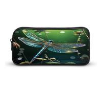 AQRJLPM Federmäppchen mit Libellen-Motiv, großes Fassungsvermögen, einfache Markertasche, tragbar, ästhetischer Reißverschluss, Federmäppchen