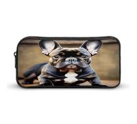 AQRJLPM Federmäppchen mit niedlichem Bulldoggen-Design, großes Fassungsvermögen, einfache Markertasche, tragbar, ästhetischer Reißverschluss, Federmäppchen