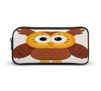 AQRJLPM Federmäppchen mit niedlichem Cartoon-Eulen-Design, großes Fassungsvermögen, einfache Marker-Tasche, tragbar, ästhetischer Reißverschluss, Federmäppchen