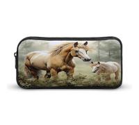AQRJLPM Federmäppchen mit Pferdemotiv, großes Fassungsvermögen, einfache Markertasche, tragbar, ästhetischer Reißverschluss, Federmäppchen
