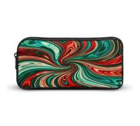 AQRJLPM Federmäppchen mit psychedelischem Wirbelmuster, großes Fassungsvermögen, einfache Markertasche, tragbar, ästhetischer Reißverschluss, Federmäppchen