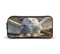 AQRJLPM Federmäppchen mit Schneeeule, großes Fassungsvermögen, einfache Markertasche, tragbar, ästhetisches Federmäppchen mit Reißverschluss