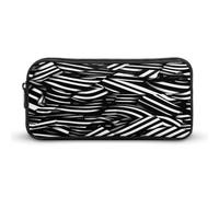 AQRJLPM Federmäppchen mit schwarzen und weißen Linien, großes Fassungsvermögen, einfache Markertasche, tragbar, ästhetischer Reißverschluss, Federmäppchen