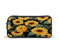 AQRJLPM Federmäppchen mit Sonnenblumenmuster, großes Fassungsvermögen, einfache Markertasche, tragbar, ästhetischer Reißverschluss, Federmäppchen