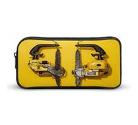 AQRJLPM Federmäppchen mit zwei Kettensägen, großes Fassungsvermögen, einfache Markertasche, tragbar, ästhetischer Reißverschluss, Gelb