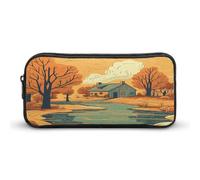 AQRJLPM Federmäppchen "River in Front of House", großes Fassungsvermögen, einfache Marker-Tasche, tragbar, ästhetischer Reißverschluss, Federmäppchen