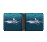 AQRJLPM Great White Shark Wallet with Money Clip Leather Bifold Wallet Slim Credit Card Holder Gift for Men