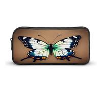AQRJLPM Niedliches Federmäppchen mit kleinem Schmetterling, großes Fassungsvermögen, einfache Markertasche, tragbar, ästhetisches Federmäppchen mit Reißverschluss