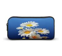 AQRJLPM Schönes Federmäppchen mit Gänseblümchen-Motiv, großes Fassungsvermögen, einfache Markertasche, tragbares, ästhetisches Federmäppchen mit Reißverschluss