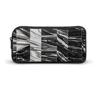 AQRJLPM Schwarzes Marmor-Federmäppchen mit großem Fassungsvermögen, einfache Markertasche, tragbar, ästhetischer Reißverschluss, Federmäppchen