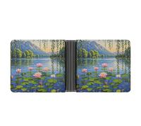 AQRJLPM Willow Willow Lotus Geldbörse mit Geldklammer Leder Bifold Wallet Slim Kreditkartenetui Geschenk für Männer
