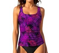 Aqua Eve Tankini-Tops für Damen, Bademode, nur Oberteil, Bauchkontrolle, Badeanzug, Oberteil ohne Unterteil (erhältlich in Plus), Violett, XL