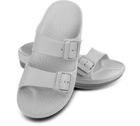 Aqua Speed Alicante Duschpantoletten Damen Hellgrau 05 Gr. 41 | Ergonomische Duo Density-Sohle & Tuch im Set | Bequem & hygienisch für Therme & Alltag