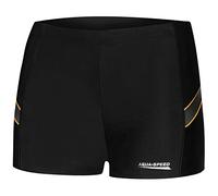 Aqua Speed Badehose eng Herren + gratis eBook | Retro Schwimmhosen Männer | UV Mens Badepants | Badebekleidung | Wiliam, Gr. L, 133 Black Grey orange