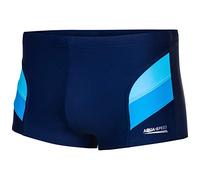 Aqua Speed Badehose Herren + gratis eBook | Schwimmhosen für Männer | Mens Swim Pants | Coole Kastenbadehose | Aron, Gr. L, Marineblau Hellblau Blau
