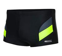 Aqua Speed Badehose Herren + gratis eBook | Triathlon Schwimmhose | sportliche Schwimmbekleidung | Aron, Gr. XXL, Schwarz Grau Fluoreszierend Gelb