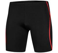 Aqua Speed Badehose Knielang für Herren + gratis eBook | Enge Schwimmhose | Jammers | Mens Swimwear | UV Badepants | Blake, Gr. XXL, Schwarz-Rot
