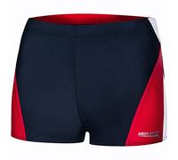 Aqua Speed Badehose kurz für Herren + gratis eBook | eng anliegende Boxer-Schwimmhose Männer | UV Mens Swim Trunks | Alex, Gr. M, 456 Navy White red