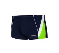 Aqua Speed Badehose kurz für Jungs + gratis eBook | Retro Schwimmhose Kinder Jungen | UV Badepants eng Gr. 146 | 04. Marineblau Grün Weiß | Diego